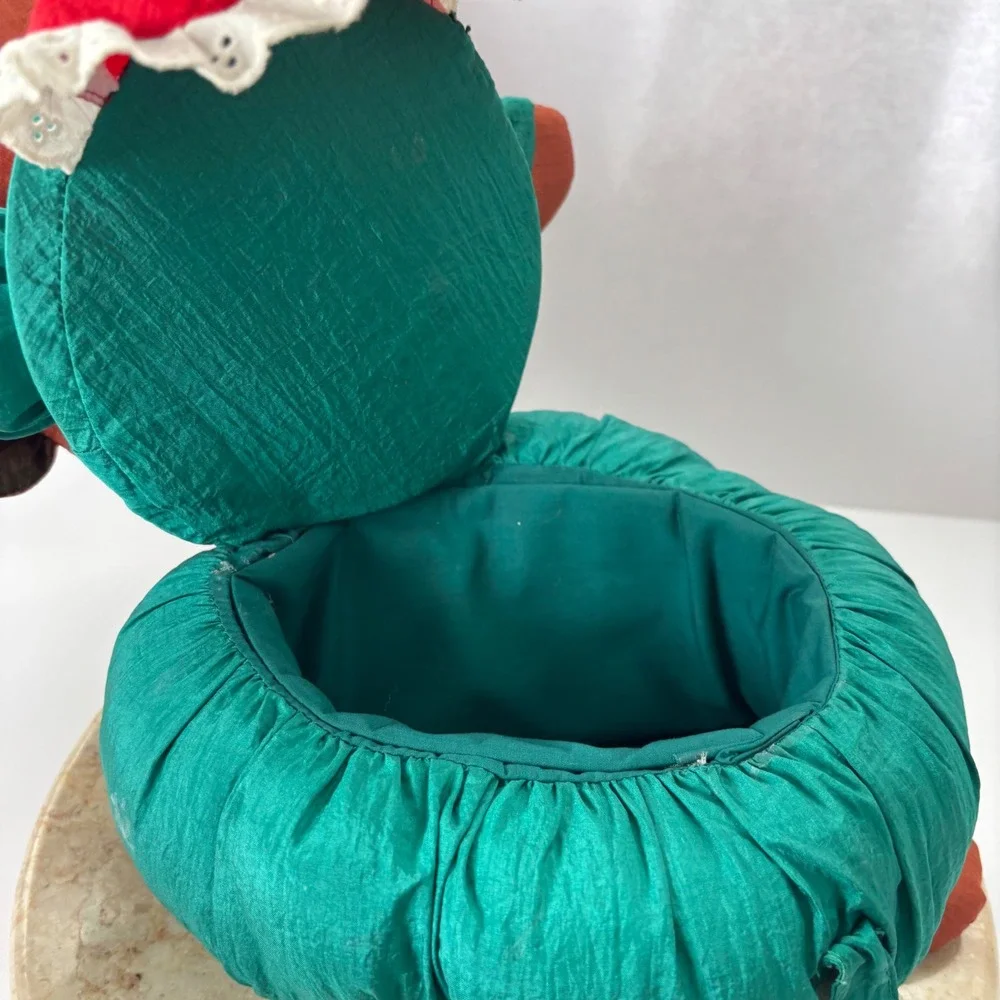 Vintage Reindeer Plush Basket Red Dress Green Apron Novelty Toy‎ Puffalump